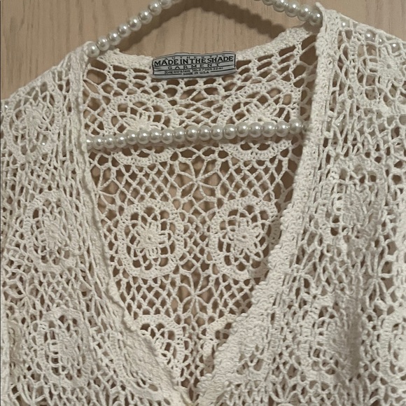 Chic Cream Crochet Cardigan - Picture 2 of 9